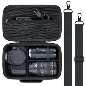 캐논 EOS 레벨 T7 / T100 R50 R100 R5 R6 Mark II 18-55mm 렌즈, 소니, 니콘 DSLR 카메라 보호 케이스 (블랙 케이스)와 호환되는 바발