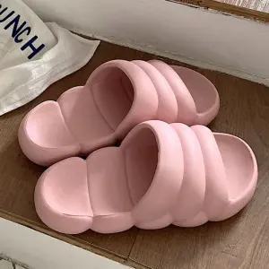 여성 소프트 플랫 슬리퍼 여름 경량슬리퍼 실내외화 cIU9+9ZIC