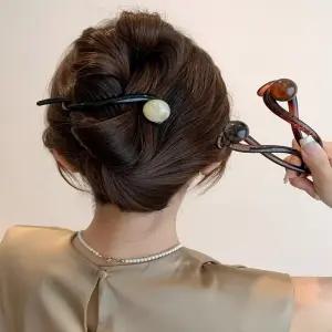 여성 3컬러 트위스트 마블패턴 서클 클립핀 헤어핀 cXE8+9XOt