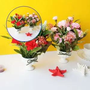 쌍문상회 조화화분 꽃장식 가짜꽃 인조꽃 선반인테리어 집들이선물 촬영소품 비비드 카네이션 소 1P 스승의날 어버이날