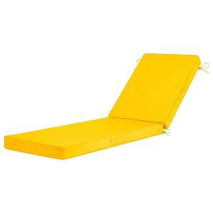 베이직 비욘드 체이스 라운지 쿠션 야외, 탈착식 커버와 4개의 타이가 있는 3겹 방수 야외 가구 쿠션, 가구용 72인치 x21인치 x3인치 파티오 의자 옐로우