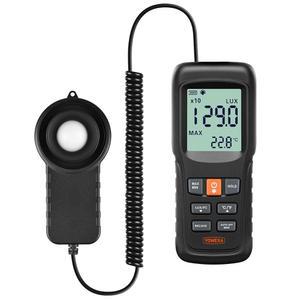 YOWEXA YW-552 조명계 디지털 조도, 스플릿 센서 럭스/풋 캔들 미터 0 u2013200 000 럭스, 데이터 기록, 최대 /분 모드, 식물, 사진 및 작업 공간용