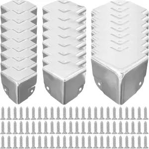 24개의 블랙 메탈 코너 프로텍터 - 가구 엣지 가드 및 캐비닛 보호 가정 사무실 산업용 헤비 듀티 스틸