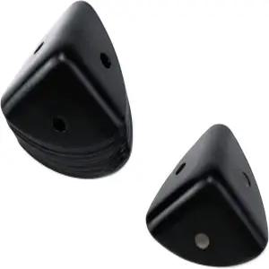 Faotup 20Pcs 금속 상자 모서리 보호대 블랙 커버 장식용 장착 나사 포함 0.98 x0.98