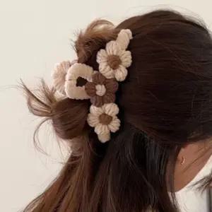 플라워 패턴 머리핀 집게삔 헤어 악세서리 올림머리 aMe8+4fmc