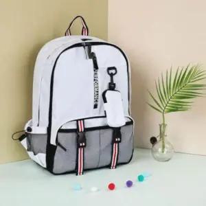 화이트 데일리 백팩 신학기 학생용 책가방 가벼운 가방