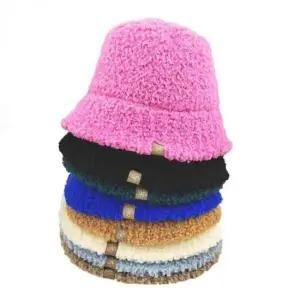 꽃태그 뽀글이 벙거지 모자 니트 햇챙