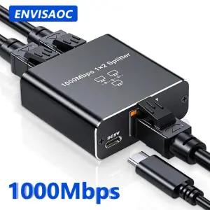 기가비트 이더넷 스위치 Rj45 분배기 LAN 확장 어댑터 1000Mbps 네트워크 커넥터 1to2 PC 노트북 TV 박스