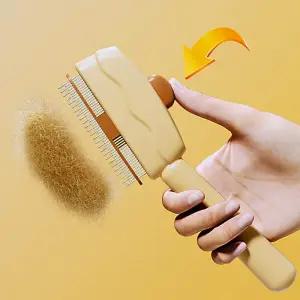 강아지 빗 마사지 브러쉬 자동 애완동물 털 제거 셀프 클리닝 고양이 그루밍 원 버튼 헤어 애완용품