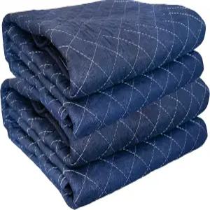 2개의 이동 담요 40인치 x 72인치 두꺼운 가구 포장용 무거운 포장 파란색 전문가용 퀼트 배송