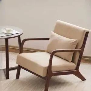 낮은원목의자 카페 휴게 티테이블 엔틱 쿠션 라운지 인용 쇼파의자 카키 3