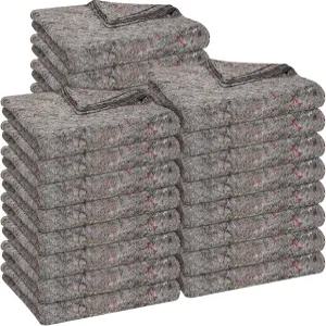 Oudain 24피스 무빙 블랭킷 벌크 39 x 71 인치 소프트 고 인장 강도 면 섬유 전문 포장 보관