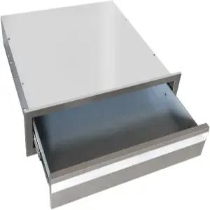 메르셍 야외 주방 서랍 24인치 W x 6.5인치 H 23인치 D 304 스테인리스 스틸 플러시 마운트 단층 액세스