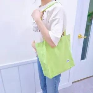 [패션] 양면 체크 패턴 데일리 숄더 캔버스 에코백 가방