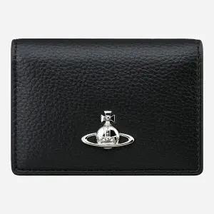 [비비안 웨스트우드]6S 5402000PU S000D N403 로고 그레인 플랩 카드 지갑 블랙