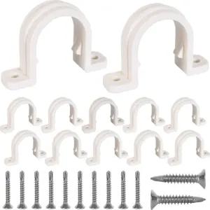 PVC 파이프 스트랩 12세트 클램프 1/2인치 주베니 20mm 도관 클램프(24Pcs 410 스테인리스 스틸 나사 포함)