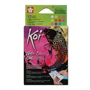 ( )휴대용 수채화 고체물감 12색 형광 메탈릭