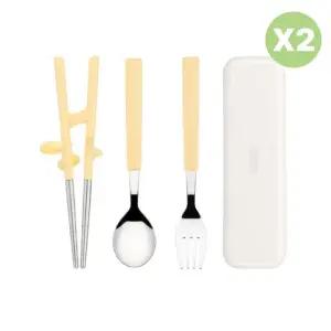 스텐 연습용 젓가락 케이스 세트 오른손 X2