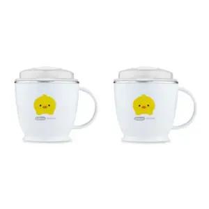 에.디.슨 유아컵 스텐 물컵 뚜껑 빨대컵 180ml 오리 X2