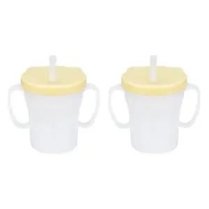 에.디.슨 유아컵 흘림 방지 빨대컵 200ml 옐로우 X2