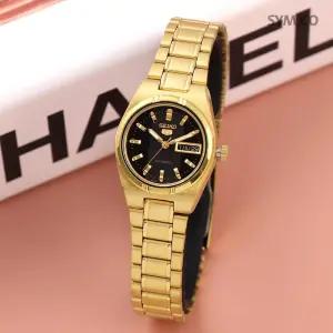 5 SYM602K1 데이데이트 골드 라운드 오토매틱 여자 메탈 시계 d