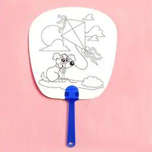 종이부채DIY모양밑그림풍경 (100개 묶음) 수작업부채 부채세트