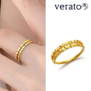 베라토 24K순금 플렛 버블 레이어드 두줄 반지 1.875g
