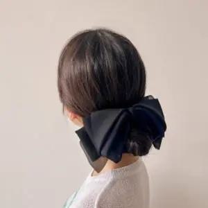 엔젤슈슈쉬폰겹날개러블리헤어핀(블랙)왕리본핀-WCB75BF