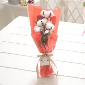 스윗코튼부케 레드 졸업식 꽃다발 생일 기념일 선물 졸업식꽃다발 비누 발표회 학예회 장미 생일꽃다발