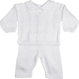 작은 의미 남자 100 면 니트 투피스 화이트 세례 의상