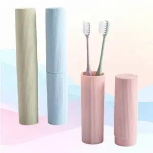 (색상 랜덤발송)휴대용 치약 칫솔 케이스 여행용 양치 분리형 롱타입_24598138