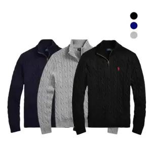 폴로랄프로렌 케이블 니트 반집업 스웨터 3종 710810841006