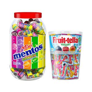 후르트텔라, 590g, 1개 + 멘토스 미니뉴레인보우, 100입, 1개