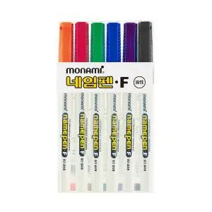 모나미 네임펜 6색 세트 KC 인증 칼라 유성펜 마카