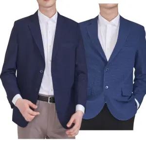 국내산 구김없고 통풍성 좋은 남자 정장 콤비 자켓 남성 캐주얼 마이 네이비 양복 신사 재킷 시원한 쿨 아이스 시어서커