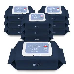 아임클린 변기에 바로 버리는 비데물티슈 캡형 80매 10입 무향