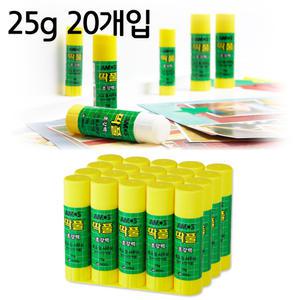 아모스 딱풀 25g 1갑 (20개입) 초강력 고체풀 종이 학교 만들기 꾸미기