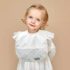 엔젤 방수 아기 자기주도 이유식턱받이 밀크도트