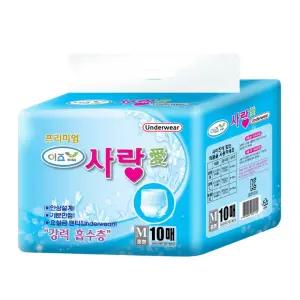 이즈사랑 성인용기저귀 언더웨어 요실금팬티 중형 80매(10매x8팩)