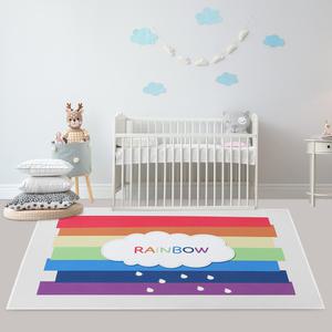 레인보우 사계절 식탁러그 물세탁 거실카페드 침대