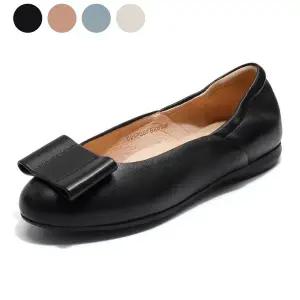 갤러리아 세라 여성 양가죽 리본 컴포트 플랫슈즈 C16P010 검정 1CM