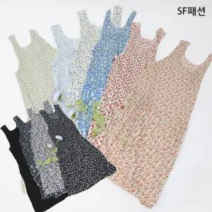 플레어 쉬폰 어린이집 플라워 꽃무늬 원피스 앞치마