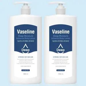 바세린 딥 모이스처 고보습 바디로션 1L 2개 끈적임없는 대용량 저자극