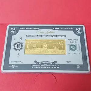 1.875g 프레스 골드바 2달러 지폐 모양 순금 24k 99.99  포나인 dollar