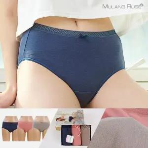 [하프클럽/물랑루즈]비긴 면스판 위생팬티 여성생리속옷 샘방지코팅 3종세트