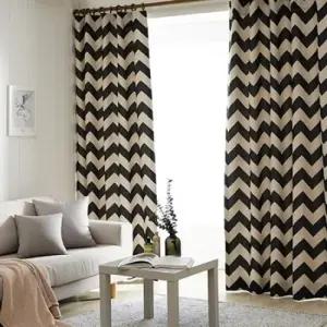 아트박스 엘르비 위티 DTP프린팅 린넨스타일 핀형 암막커튼 130x230)2장+커튼끈+커튼핀