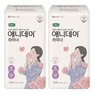디펜드 애니데이 요실금 팬티라이너 여성용, 롱, 40매, 2개(80매)