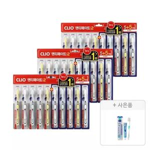 크리오 덴티메이트시즌2 콤팩트 헤드 칫솔  초극세모 칫솔 10입, 3개+증정(휴대용 센스R+알파솔루션플러스치약, 1개)