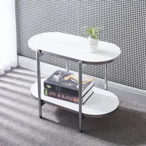 라운드 수납선반 미드 센츄리 모던 스타일 선반 협탁 2단