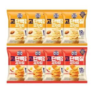[롯데백화점]롯데웰푸드 이지프로틴 고단백질 감자칩 소금빵맛 50g x4개 + 매콤치즈맛 50g x4개